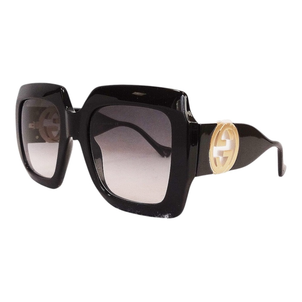 GUCCI Woman's Sunglasses Black Square Acetate Oversized ITALY - Picture 2 of 15